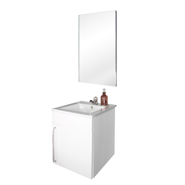 MUEBLE GRESSUS BANO QUBO C/ PUERTA SET ESPEJO BLANCO SUSPEND